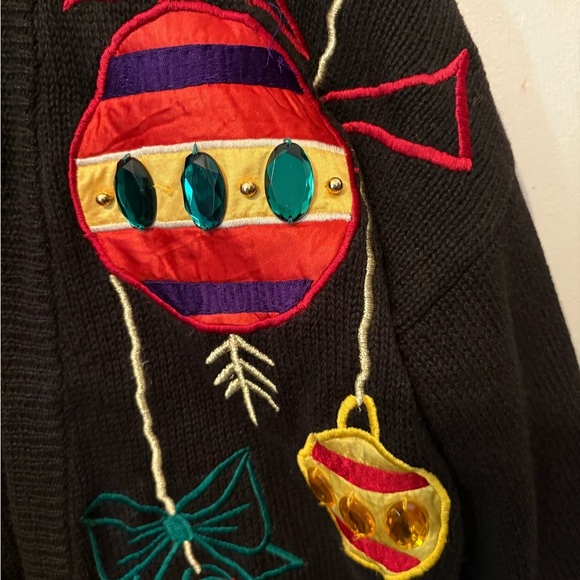 Holiday Cardigan with Ornament Design - Picture 4 of 4